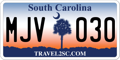 SC license plate MJV030