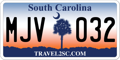 SC license plate MJV032