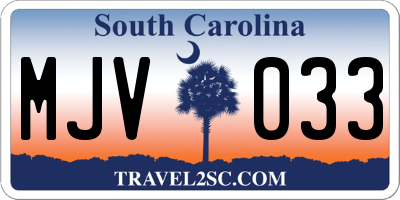 SC license plate MJV033