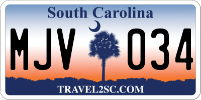 SC license plate MJV034