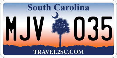 SC license plate MJV035