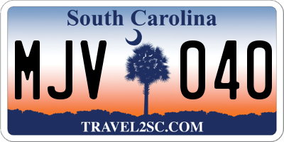 SC license plate MJV040