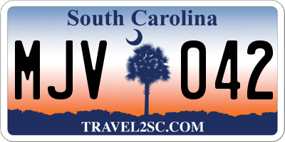 SC license plate MJV042