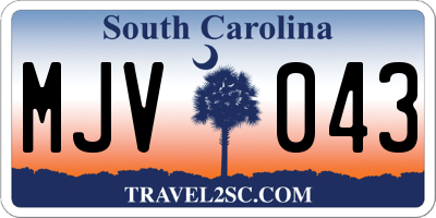 SC license plate MJV043