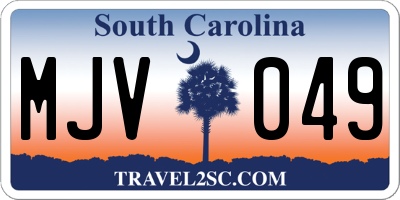 SC license plate MJV049