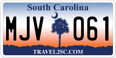 SC license plate MJV061