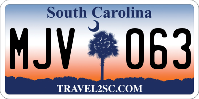 SC license plate MJV063
