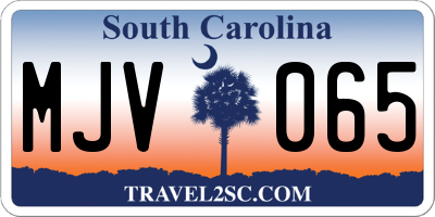 SC license plate MJV065