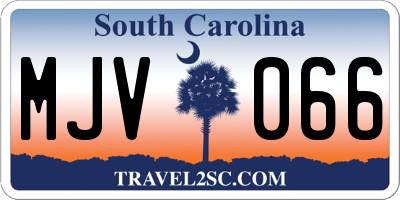 SC license plate MJV066