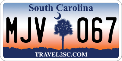SC license plate MJV067