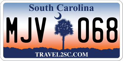 SC license plate MJV068