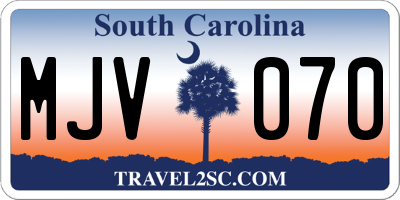 SC license plate MJV070