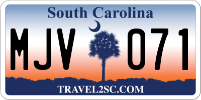 SC license plate MJV071