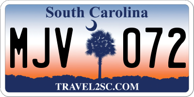 SC license plate MJV072