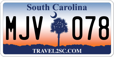 SC license plate MJV078