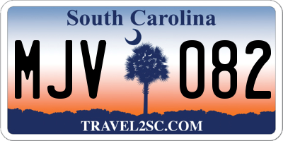 SC license plate MJV082