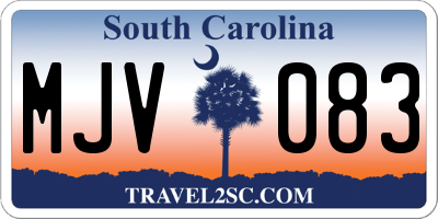 SC license plate MJV083