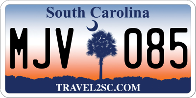 SC license plate MJV085