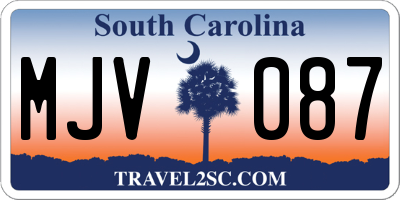 SC license plate MJV087