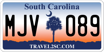 SC license plate MJV089