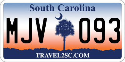 SC license plate MJV093