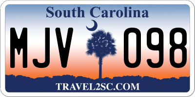 SC license plate MJV098