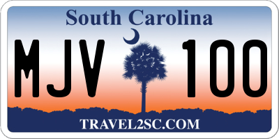 SC license plate MJV100