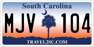 SC license plate MJV104