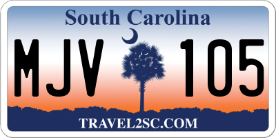 SC license plate MJV105