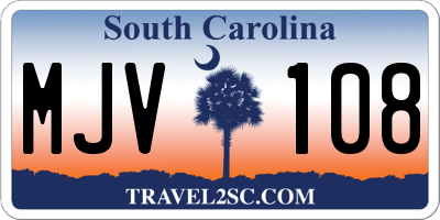 SC license plate MJV108