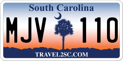 SC license plate MJV110