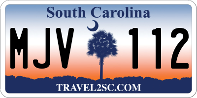 SC license plate MJV112