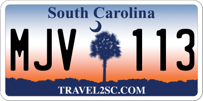 SC license plate MJV113