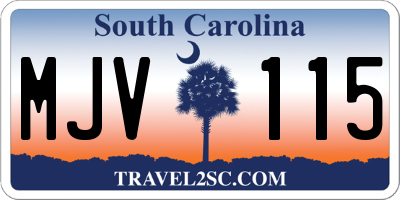 SC license plate MJV115