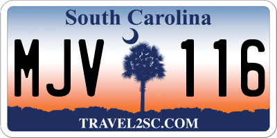 SC license plate MJV116