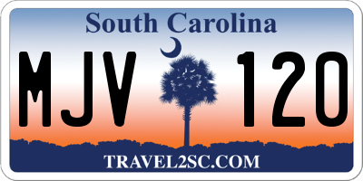 SC license plate MJV120