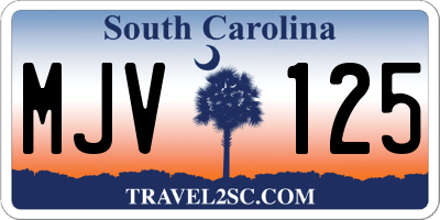 SC license plate MJV125