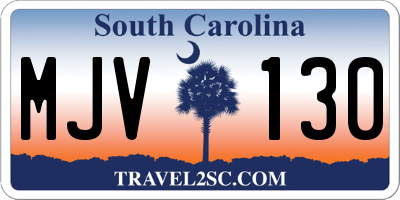 SC license plate MJV130