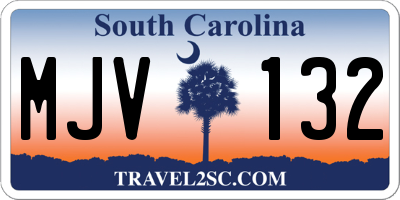 SC license plate MJV132