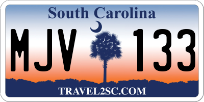 SC license plate MJV133