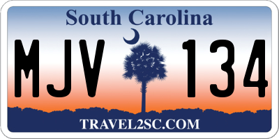 SC license plate MJV134