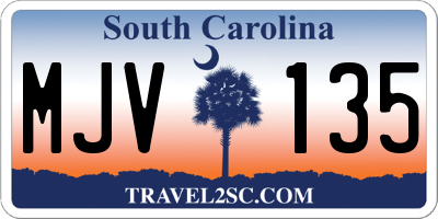 SC license plate MJV135