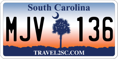 SC license plate MJV136