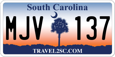 SC license plate MJV137