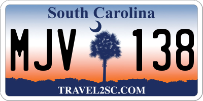 SC license plate MJV138