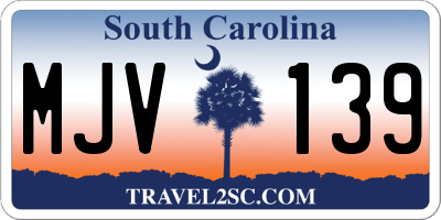 SC license plate MJV139