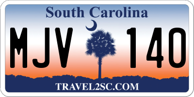 SC license plate MJV140