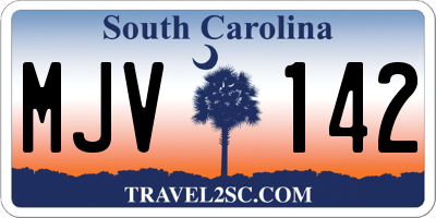SC license plate MJV142