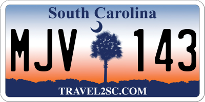 SC license plate MJV143