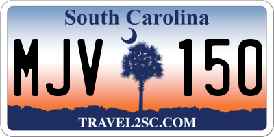 SC license plate MJV150